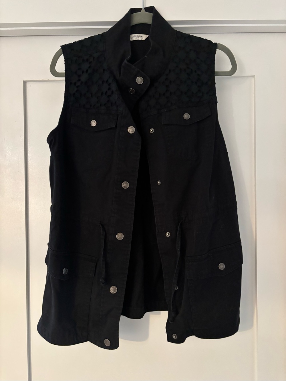 Liz Claiborne New York Black Safari Utility Vest - Picture 2 of 7